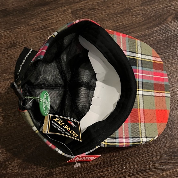 NWT SUPREME x GORE-TEX “S” Logo Plaid 6-Panel Hat SS19 collab - streetwear - Picture 2 of 5